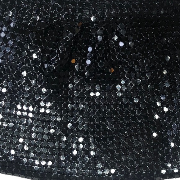 Vintage Y2K Mesh Black Evening Cocktail Bag Crossbody Purse - Picture 7 of 8